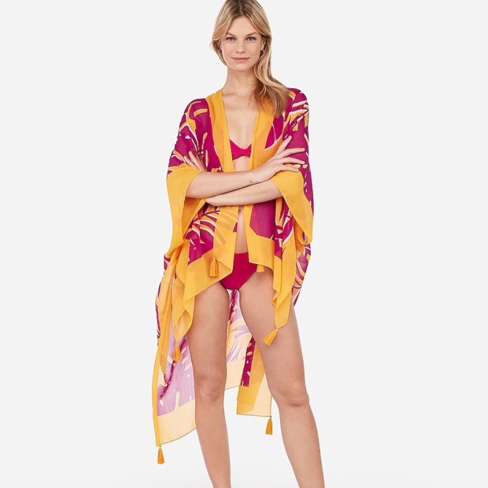 Express Pink and Yellow Swim Coverup